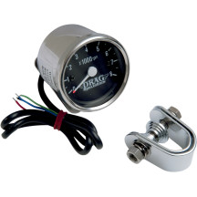 2.4" Mini Electronic 8000 RPM Tachometer — Black face, Chrome housing