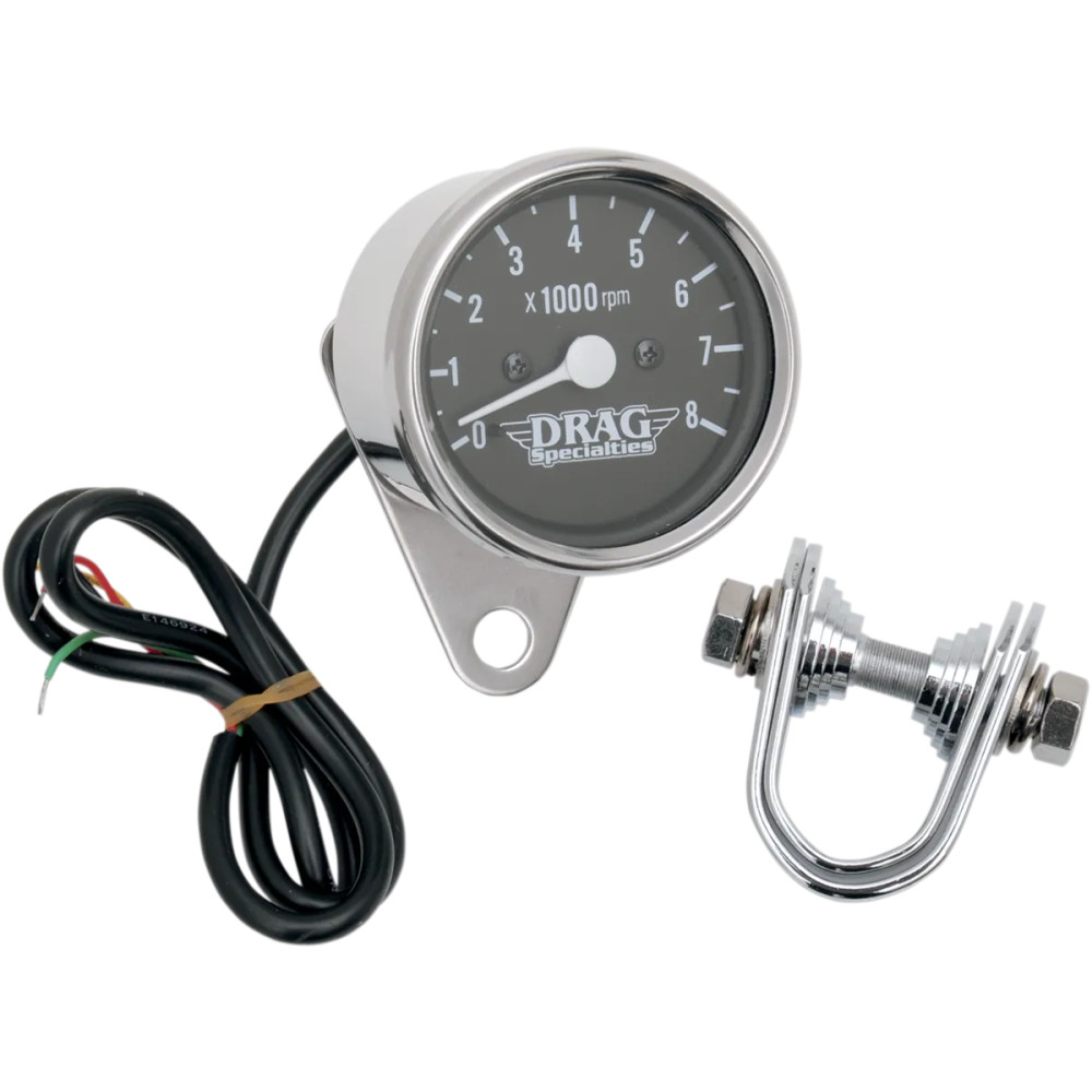 2.4" Mini Electronic Tachometer — 61 mm, 0–8,000 rpm, black face