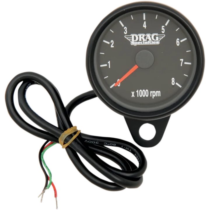 Tacómetro electrónico mini de 2,4" 8000 rpm — 61 mm (2-13/32"), 0–8.000 rpm, carcasa negra mate