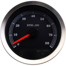 4" Electronic Tachometer — 2-3/4" body, 0–8,000 rpm, black