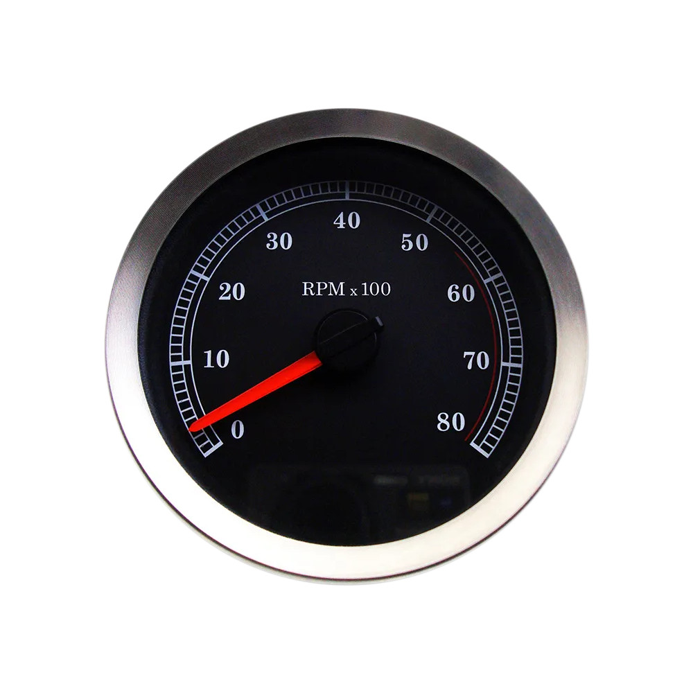 4" Electronic Tachometer — 2-3/4" body, 0–8,000 rpm, black
