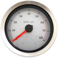 4" Electronic Tachometer — 0-8,000 rpm, 69.9 mm (2-3/4"), White