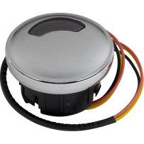 OEM Fuel Gauge — Black face, Chrome housing, White readout