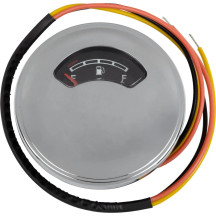 OEM Fuel Gauge — Black face, Chrome housing, White readout