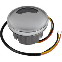 OEM Fuel Gauge — black face, chrome housing