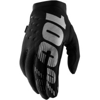 Youth Brisker Gloves — Youth M, Black/Gray, Hook-and-Loop wrist