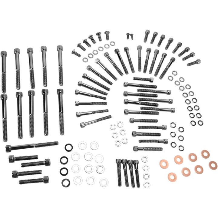 Kit completo de pernos de motor — negro, cromado