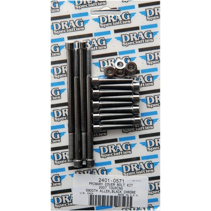 Kit de pernos para tapa primaria — Negro, cromado