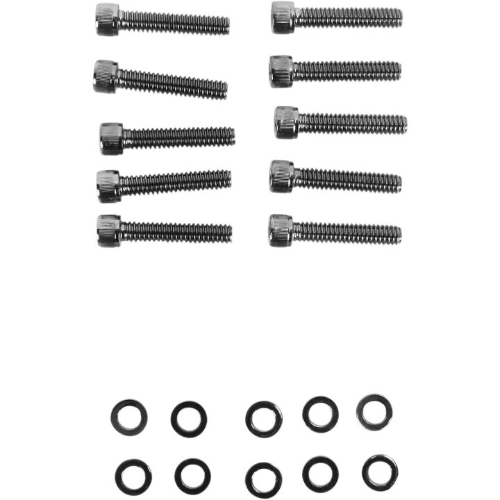 Kit de pernos para tapa de leva — Negro, Cromo