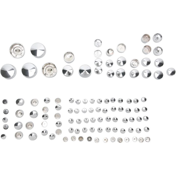 Kit de cubiertas para pernos de motor Deluxe — cromado, plateado