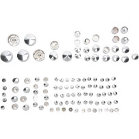 Kit de cubiertas para pernos de motor Deluxe — cromado, plateado