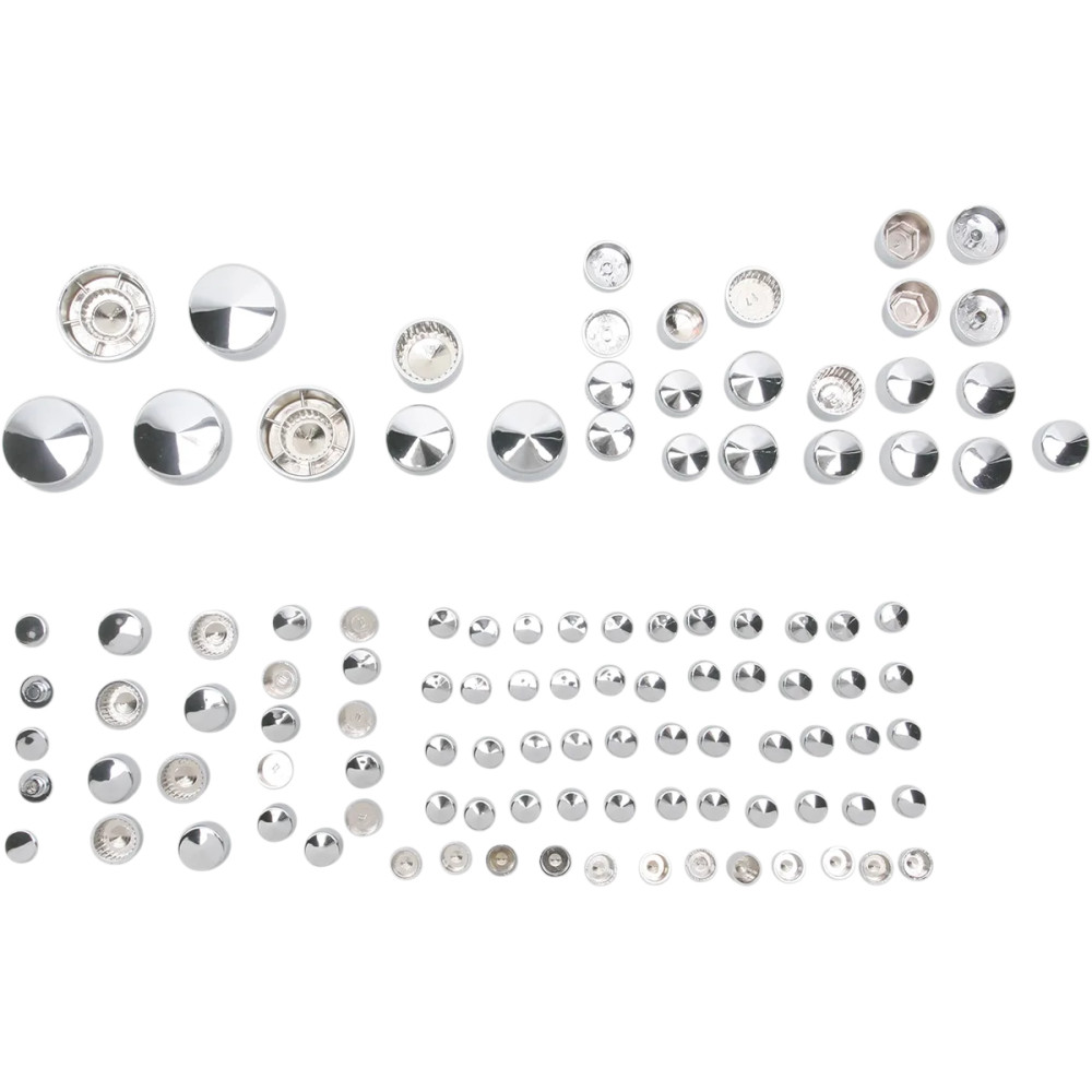 Kit de cubiertas para pernos de motor Deluxe — cromado, plateado