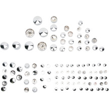 Deluxe Engine Bolt Cover Kit — Chrome, Silver