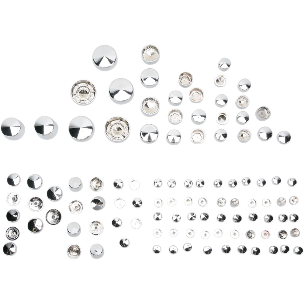 Deluxe Engine Bolt Cover Kit — Chrome, Silver
