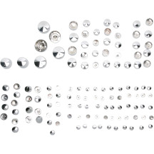 Kit de cubiertas de pernos de motor Deluxe — Cromo/Plateado, Juego