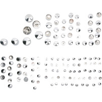 Kit de cubiertas de pernos de motor Deluxe — Cromo/Plateado, Juego