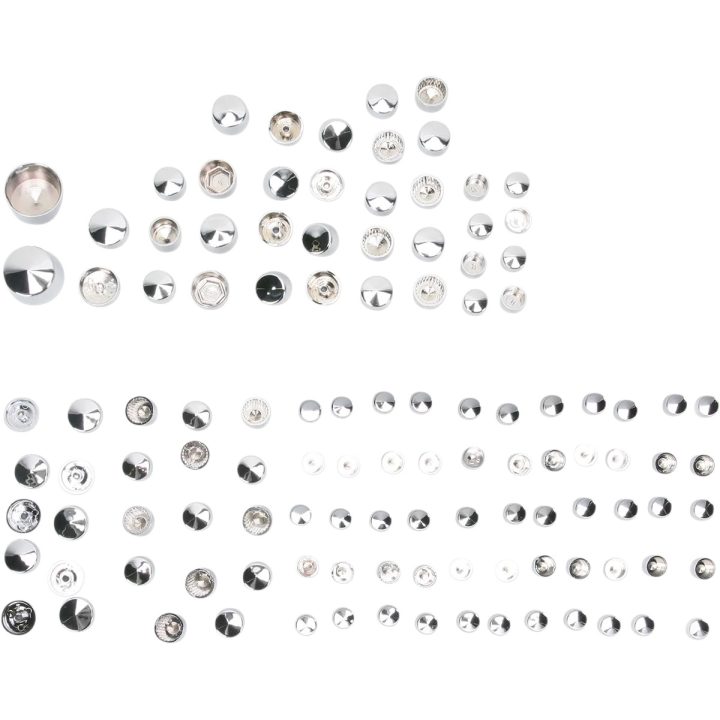 Kit Deluxe de cubiertas para pernos de motor — Cromo, Plata