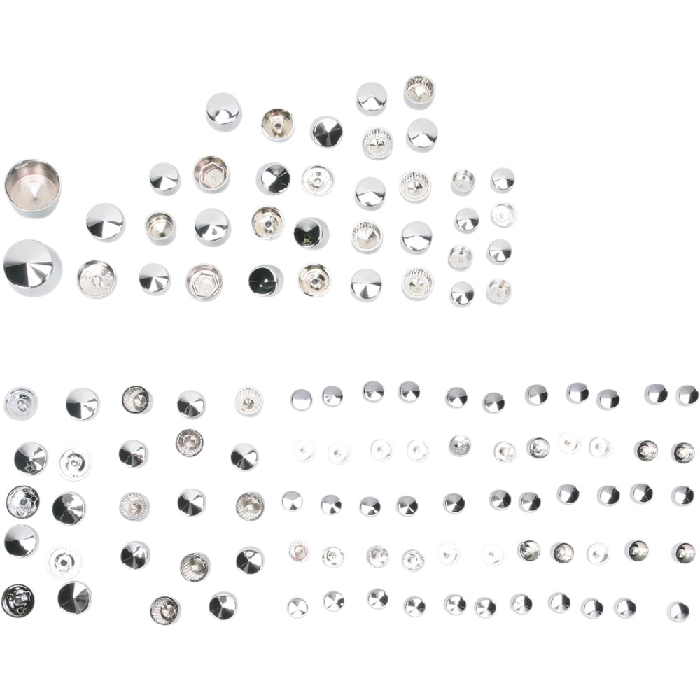 Kit Deluxe de cubiertas para pernos de motor — Cromo, Plata