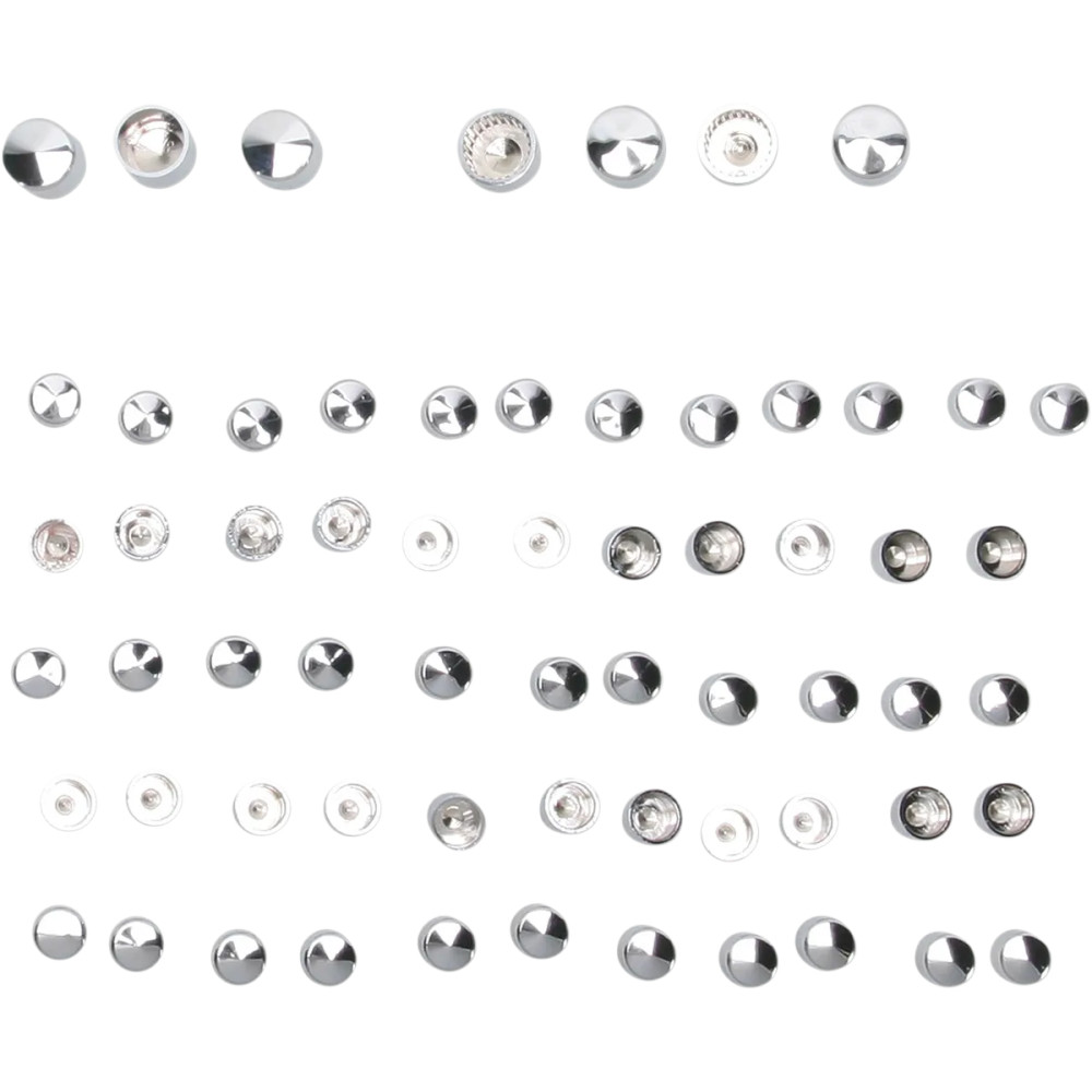 Engine Bolt Cover Kit — Chrome, Silver