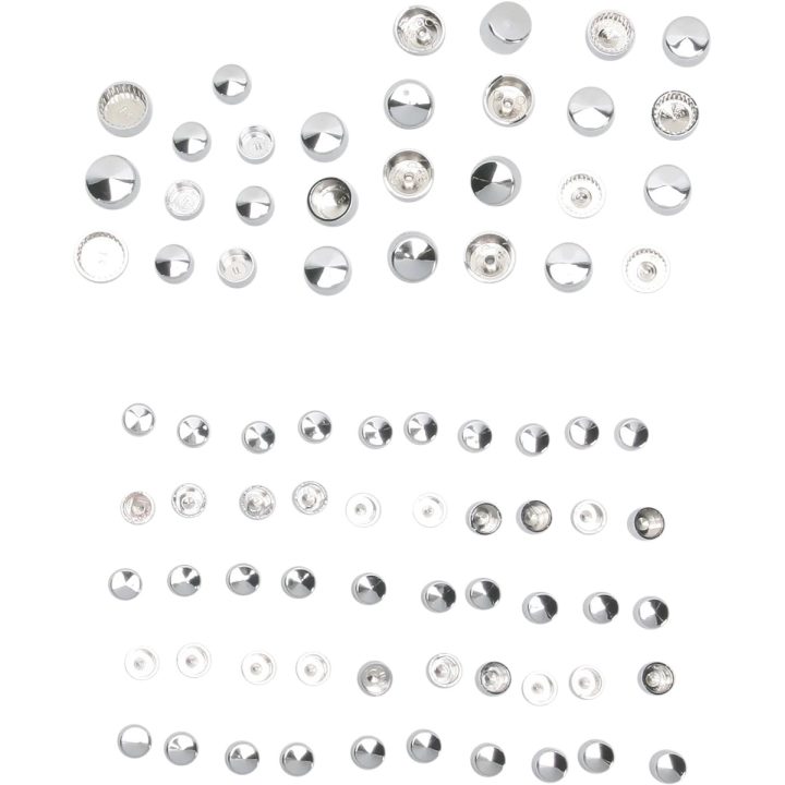 Kit de cubiertas para pernos del motor — Cromo, Plateado