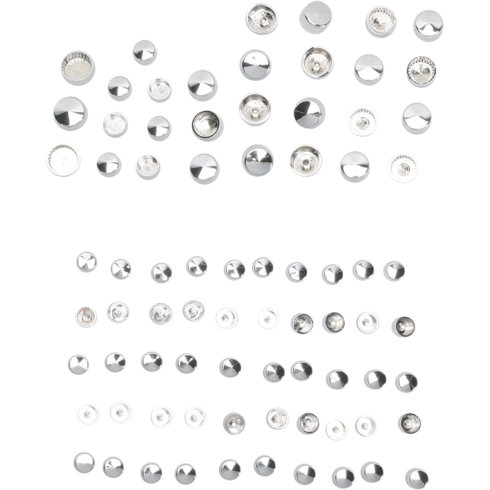 Engine Bolt Cover Kit — Chrome, Silver