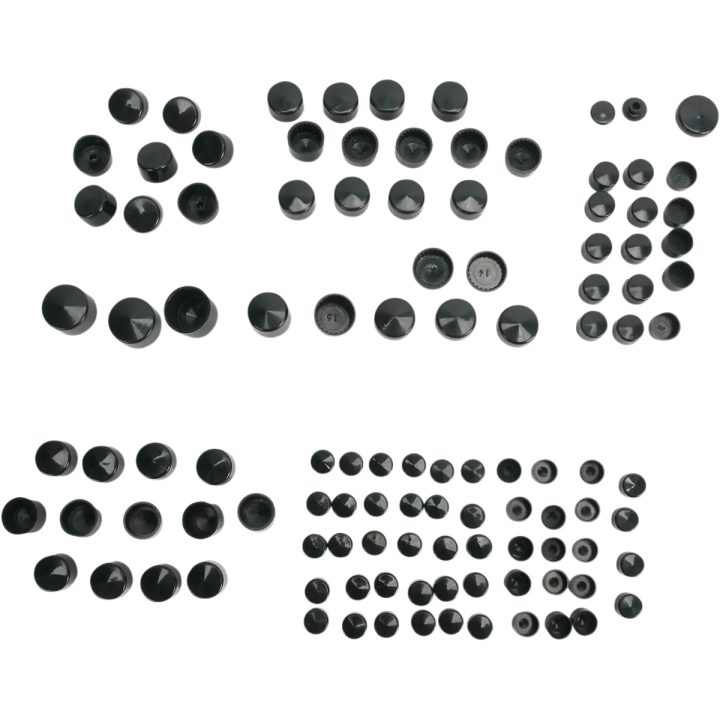 Kit estándar de cubiertas para pernos del motor — Negro, Natural