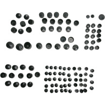 Standard Engine Bolt Cover Kit — Black, natural finish, ABS