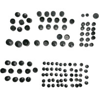 Standard Engine Bolt Cover Kit — Black, natural finish, ABS
