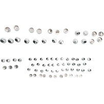 Standard Engine Bolt Cover Kit — Chrome, Silver, 352006