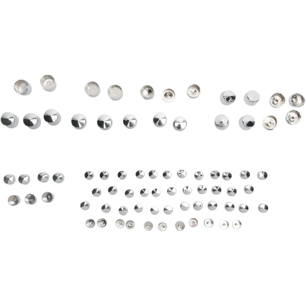 Kit estándar de cubiertas para pernos de motor — cromado, plateado, 352006