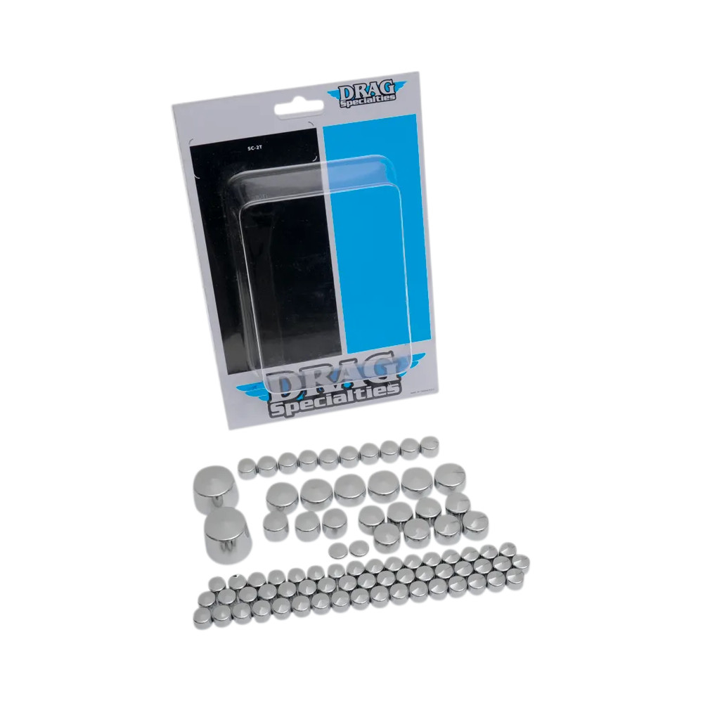 Kit estándar de cubiertas para pernos de motor — cromado, plateado