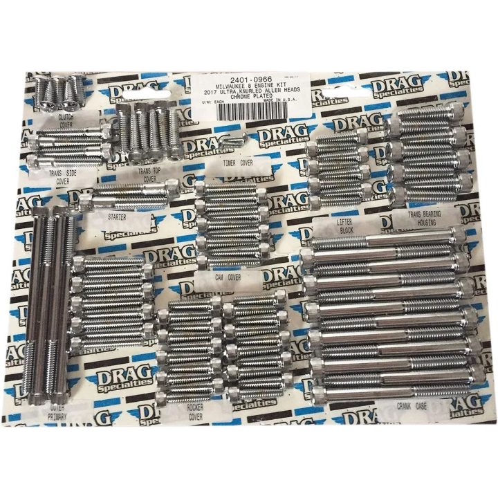 Kit de pernos M-Eight — cromo, plateado