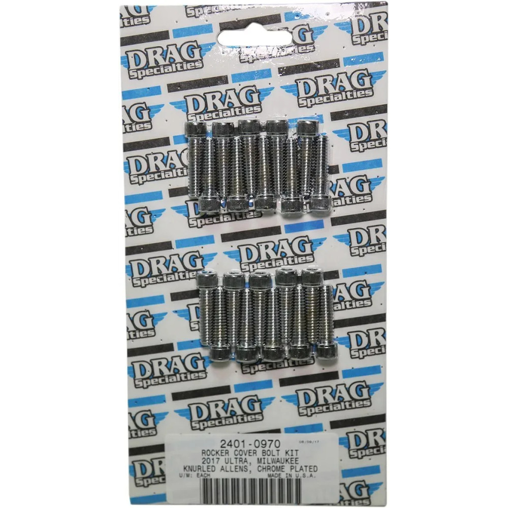 Kit de pernos M-Eight — tapa de balancines, cromo, plata