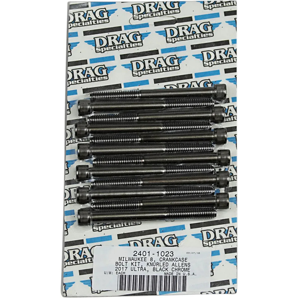 Kit de pernos M-Eight — cárter, negro/cromo