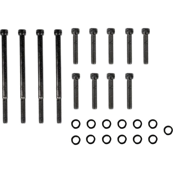 Kit de pernos M-Eight — Primario exterior, Negro, Cromo