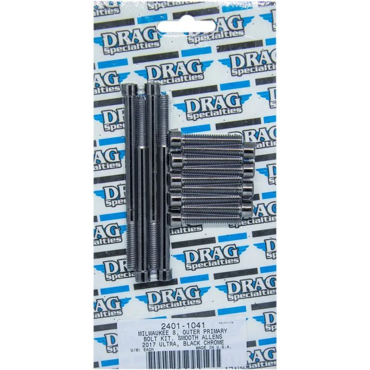 Juego de pernos M-Eight — primario exterior, negro, cromado