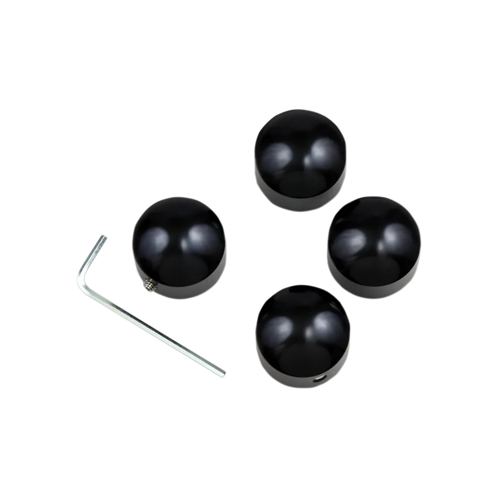 Cubiertas fundidas para pernos de culata — pack de 4, negro