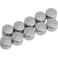 Bolt Covers — 1/4", 10 pack, Chrome, Silver
