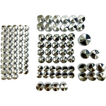 Deluxe Engine Bolt Cover Kit — Engine, Chrome, Silver
