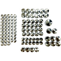Deluxe Engine Bolt Cover Kit — Engine, Chrome, Silver
