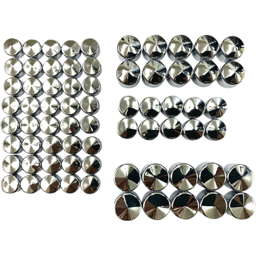 Engine Bolt Cover Kit — Chrome, Silver