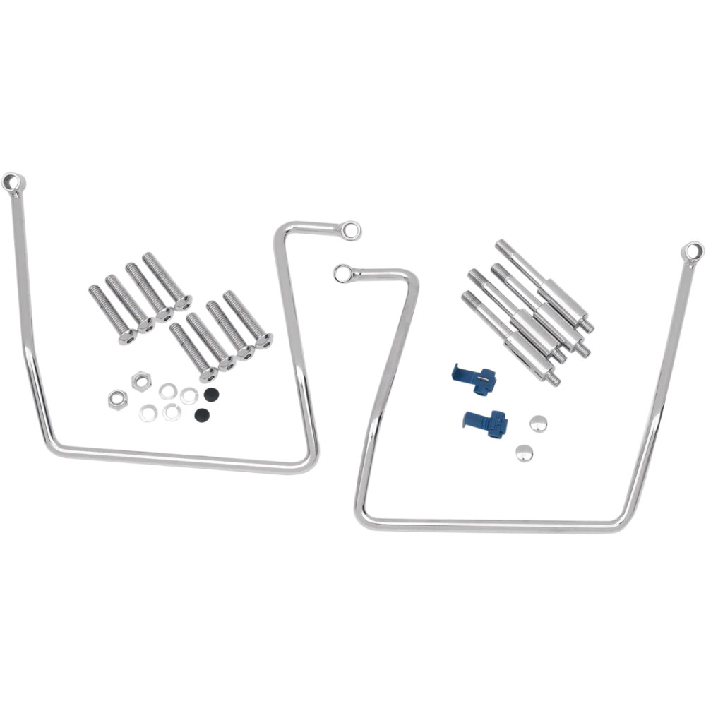 Chrome Saddlebag Support Brackets — rear mount, left/right kit