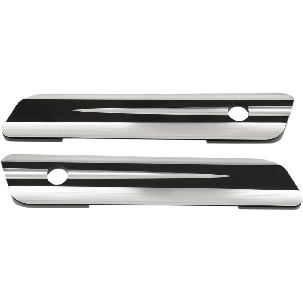Saddlebag Hinge Covers — Anodized Black, Chrome