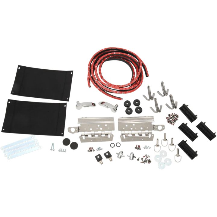 Saddlebag Lid Hardware Kit — Black, Silver