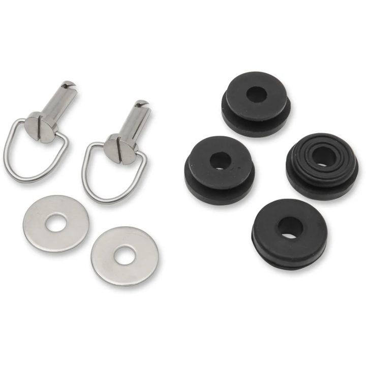 Replacement Saddlebag Lid Fastener Kit — Black, Silver