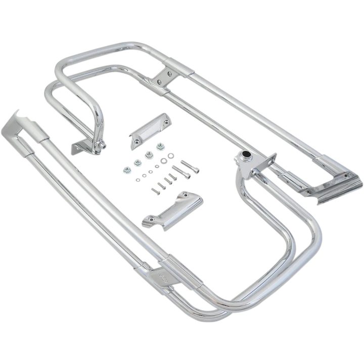 Saddlebag Guard Rails — 3/4" diameter, Chrome, mounts to OEM saddlebag guards
