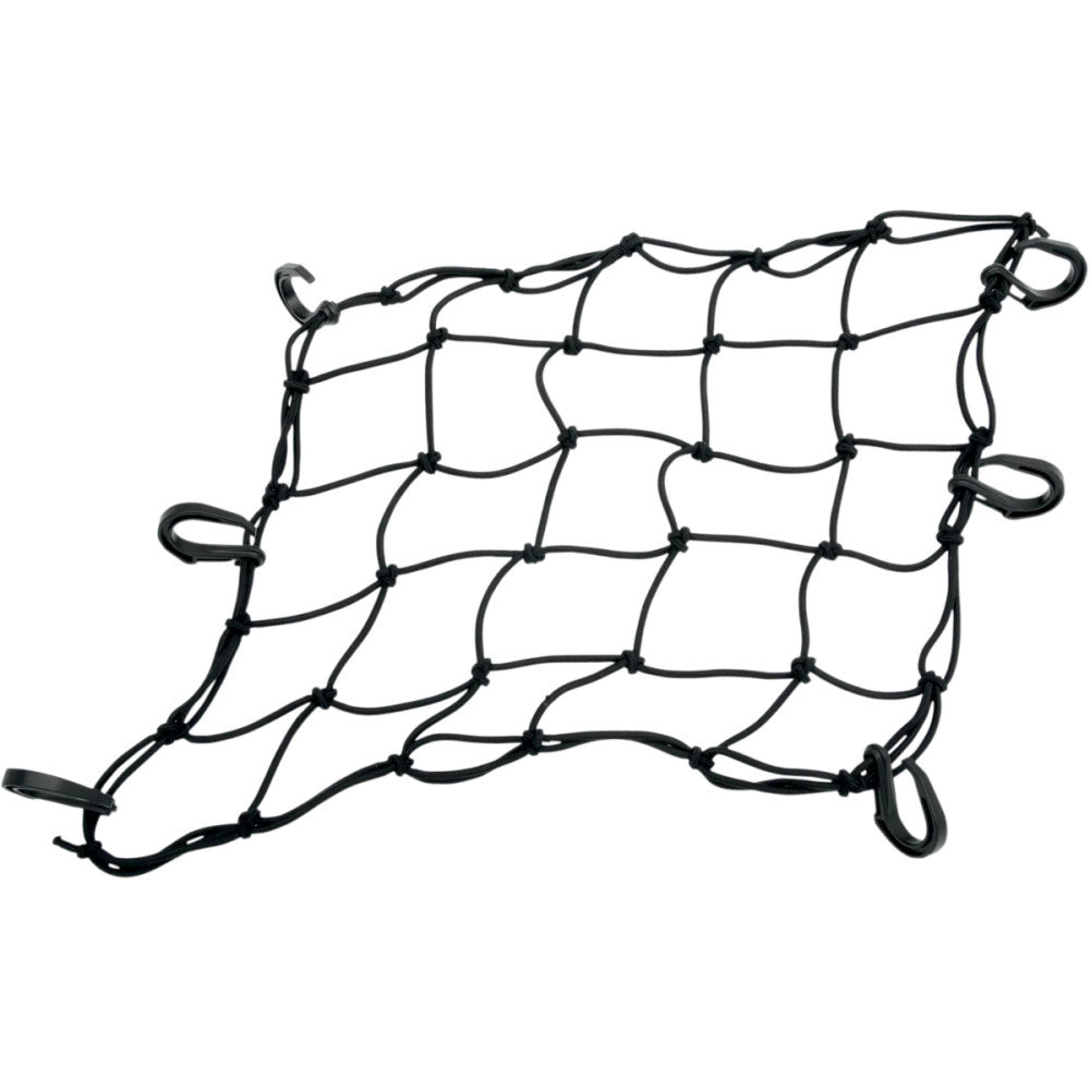 Cargo Net — 38 cm (15") x 38 cm (15"), plastic hooks, black