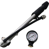 Hi-Pressure Shock Pump — 23 cm, rear shock, 0–30 psi, black/silver