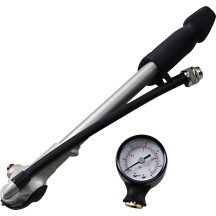 Hi-Pressure Shock Pump — 23 cm, rear shock, 0–30 psi, black/silver