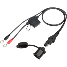 OptiMate™ cable permanente para batería O-01 — 20"/50 cm, 12 V, fusible 15 A, ojete 1/4" y M6